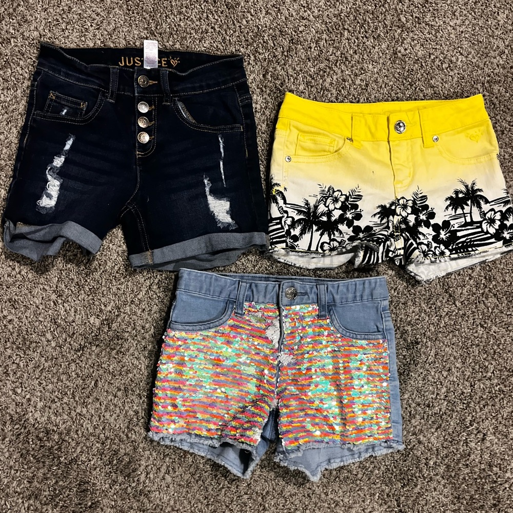 Justice Girls Sz 10 Denim Shorts